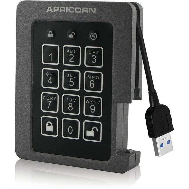 Apricorn Aegis Padlock ASSD-3PL256-2TBF Disque SSD 2 To - Interne 2,5" - Noir - Conforme TAA