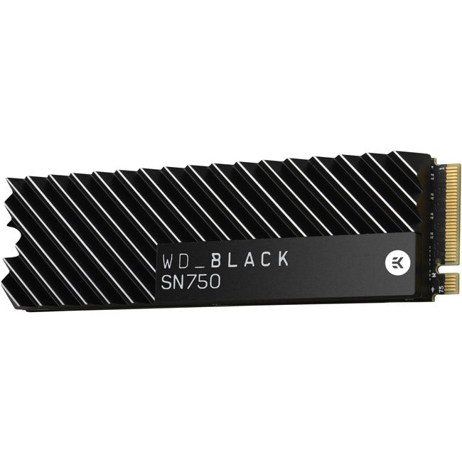 SSD WD Black SN750 500 Go WDS500G3XHC avec dissipateur thermique - PCI Express (PCI Express 3.0 x4) - 300 To (TBW) - Interne - M.2 2280