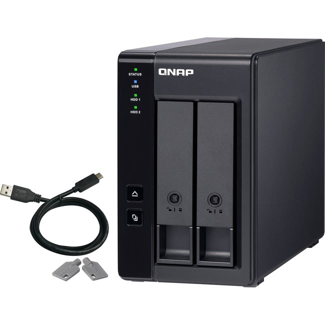 Stockage à connexion directe QNAP à 2 baies USB Type-C avec RAID matériel