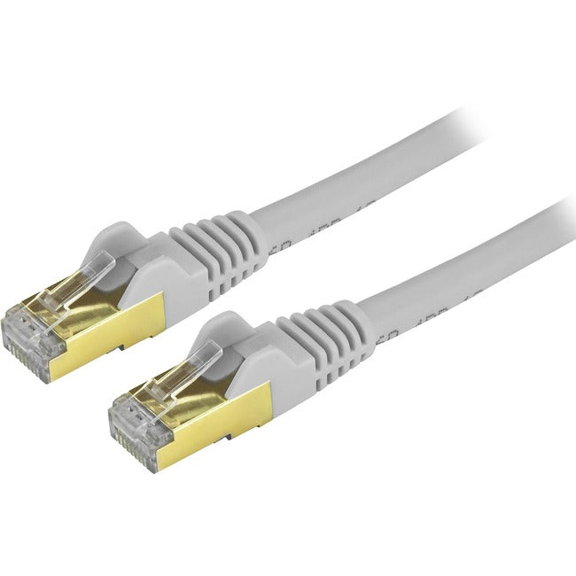 StarTech.com Câble Ethernet CAT6a de 2 pieds - 10 Gigabits Catégorie 6a Blindé sans accroc 100 W PoE Cordon de raccordement - 10 GbE Gris Câblage certifié UL/TIA