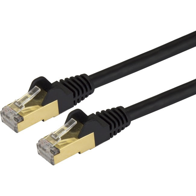 StarTech.com Câble Ethernet 6 pouces CAT6a - 10 Gigabits Catégorie 6a Blindé sans accroc 100 W PoE Cordon de raccordement - 10 Gb Noir Câblage/TIA certifié UL