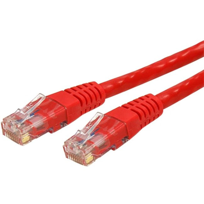StarTech.com Câble Ethernet CAT6 de 30 cm - Gigabit moulé rouge - 100 W PoE UTP 650 MHz - Cordon de raccordement de catégorie 6 Câblage certifié UL/TIA