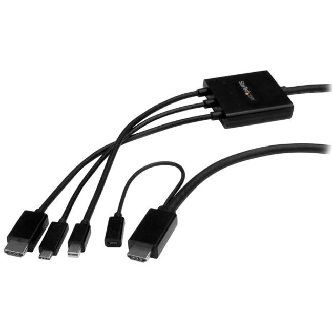 StarTech.com Câble Adaptateur USB-C HDMI - 2 m - 4K - Compatible Thunderbolt - Câble HDMI / USB C / Mini DisplayPort vers HDMI