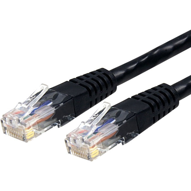 Câble Ethernet CAT6 de 3 pieds de StarTech.com - Gigabit moulé noir - 100 W PoE UTP 650 MHz - Cordon de raccordement de catégorie 6 Câblage certifié UL/TIA