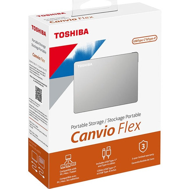 Disque dur portable Toshiba Canvio Flex HDTX120XSCAA 2 To - Externe - Argent