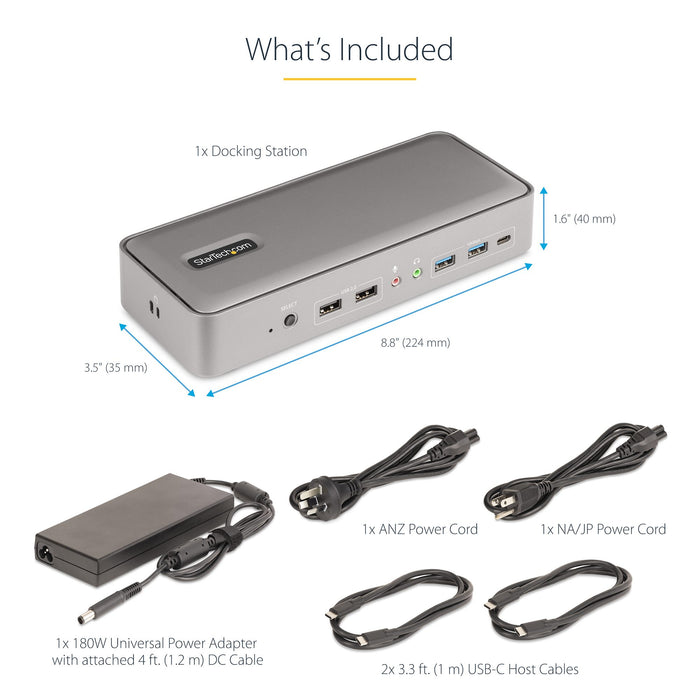 StarTech.com - Dual-Laptop USB-C KVM Docking Station, Dual Monitor 4K 60Hz DisplayPort Dock, 5-Port USB Hub, GbE, 90W/45W Power Delivery to Two Laptops, Windows/Mac, 2-Host KVM Dock - TAA