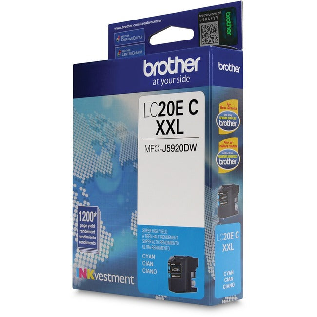 Cartouche d'encre originale Brother INKvestment LC20ECS - Cyan