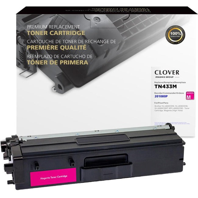 Clover Technologies Remanufactured Toner Cartridge - Alternative for Brother TN433M - Magenta