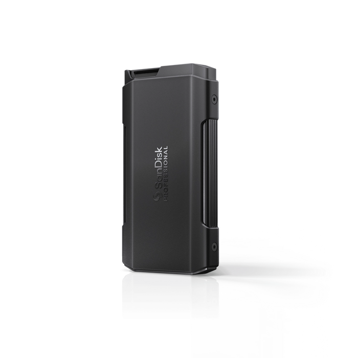 SanDisk Professional PRO-BLADE TRANSPORT Mag standing up and angled to the left