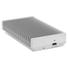 OWC Express 1M2 80G external SSD drive viewed from the back and angled to the right showing a USB4 80Gb/s port.
