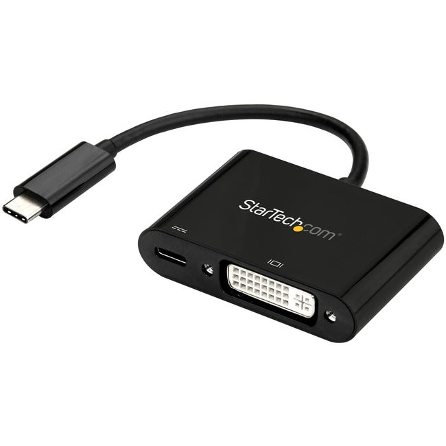 StarTech.com Adaptateur USB C vers DVI avec transmission d'alimentation 60 W - Convertisseur d'affichage vidéo USB Type-C vers DVI-D 1080p - Noir