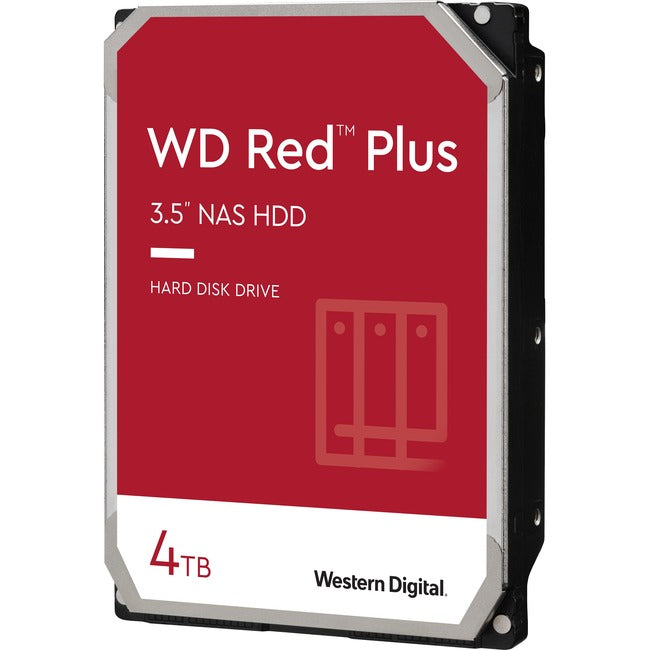 WD Red Plus WD40EFZX 4TB Hard Drive - 3.5" Internal - SATA (SATA/600) - Conventional Magnetic Recording (CMR) Method