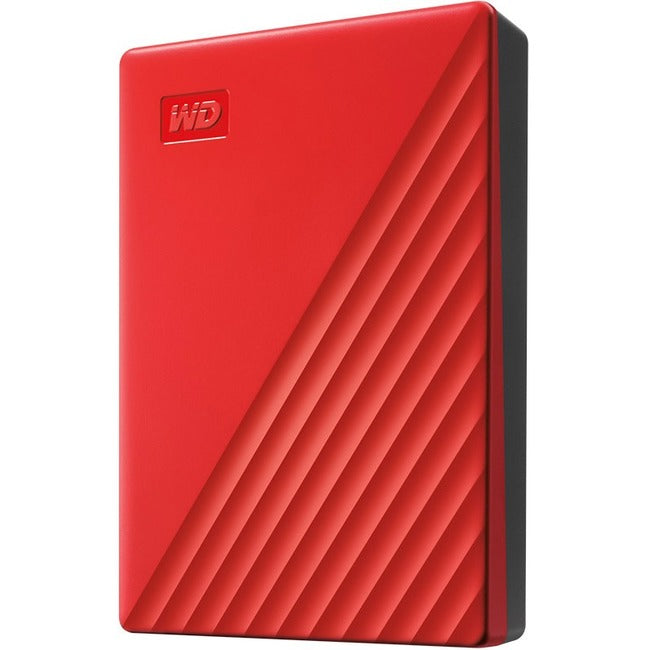 WD My Passport WDBPKJ0040BRD-WESN 4TB Portable Hard Drive - External - Red