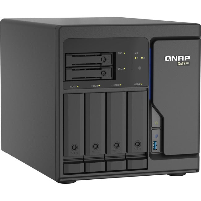 NAS QNAP économique Intel Xeon D de bureau QuTS Hero avec quatre ports 2,5 GbE