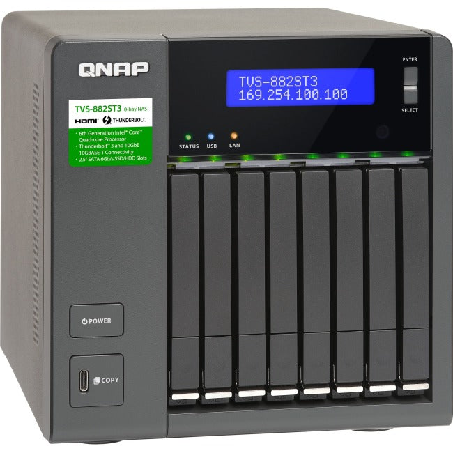 QNAP 8-bay 2.5-inch Thunderbolt 3 NAS with 10GbE Connectivity