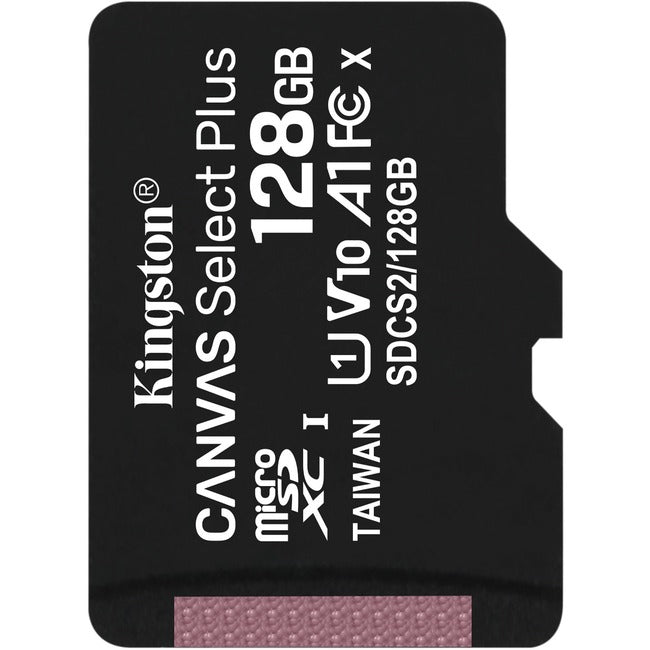 Kingston Canvas Select Plus 128 Go Classe 10/UHS-I (U1) microSDXC - 1 Pack