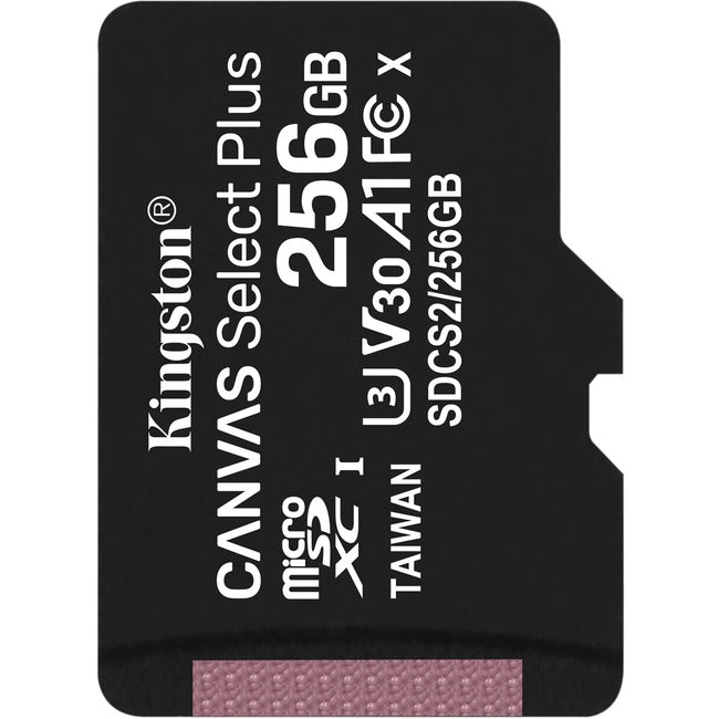 Kingston Canvas Select Plus 256 Go Classe 10/UHS-I (U3) microSDXC - 1 Pack