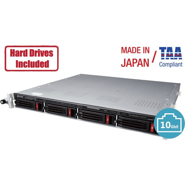 Buffalo TeraStation 5420RN Windows Server IoT 2019 Standard 32 To 4 baies rackables (4x8 To) Disques durs NAS inclus RAID iSCSI