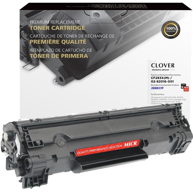 Cartouche de toner MICR de Clover Technologies - Alternative pour HP 83X - Noir