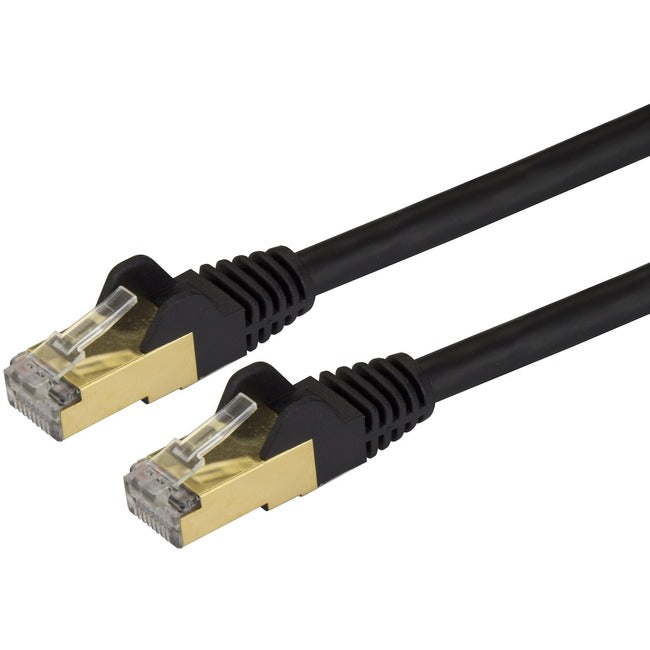 StarTech.com Câble Ethernet 35 pieds CAT6a - 10 Gigabit Catégorie 6a Blindé sans accroc 100 W PoE Cordon de raccordement - 10 Gb Noir Câblage certifié UL/TIA