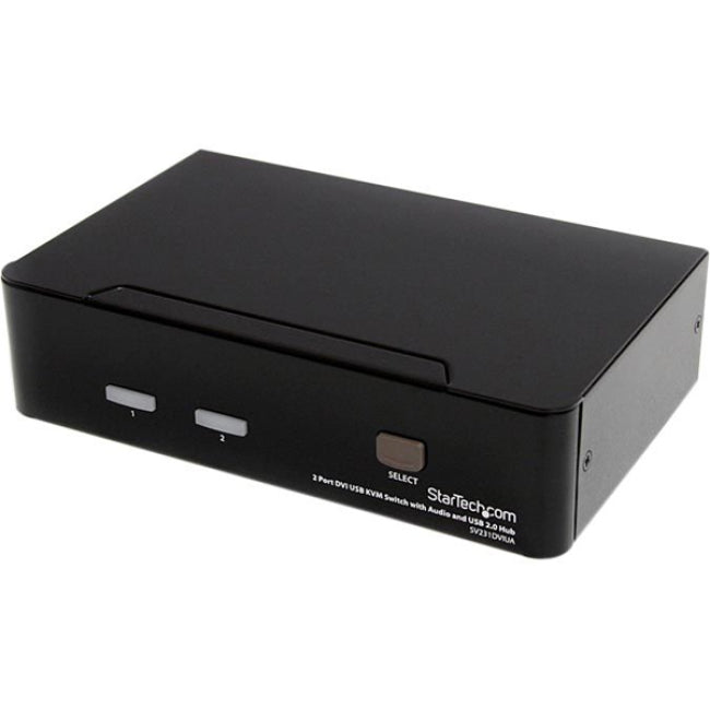 StarTech.com StarTech.com Commutateur KVM DVI + USB 2 ports avec audio - Commutateur KVM - Hub USB 2.0 - 2 ports - 1 utilisateur local - 1U