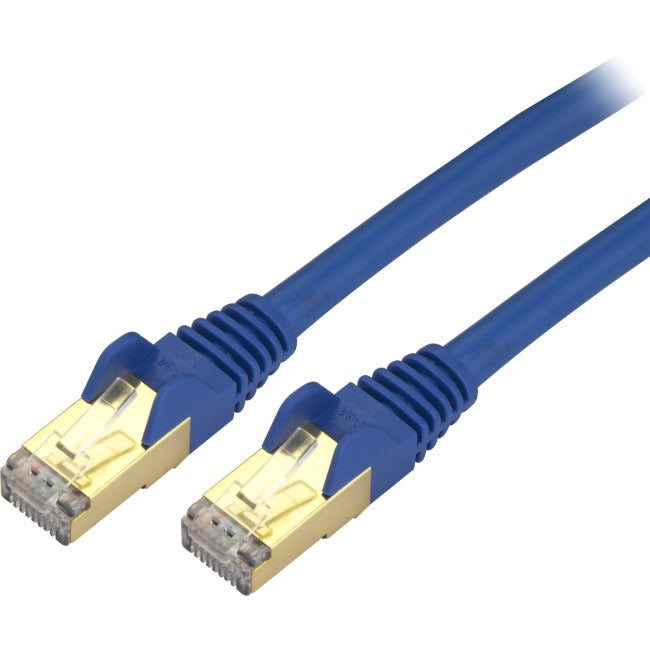 StarTech.com Câble Ethernet CAT6a de 9 pi - 10 Gigabit Catégorie 6a Blindé sans accroc 100 W PoE Cordon de raccordement - 10 GbE Bleu Certifié UL Câblage/TIA