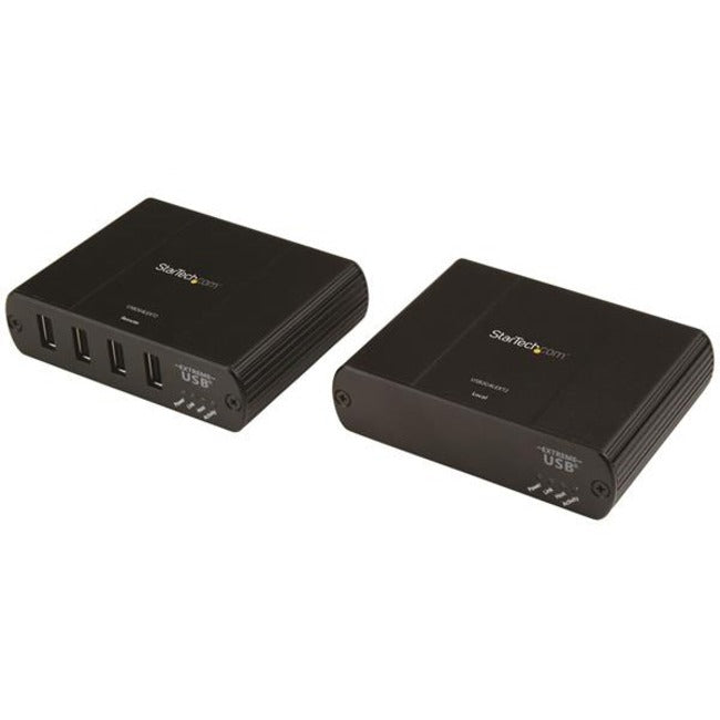 StarTech.com Extendeur USB 2.0 4 ports sur Ethernet/IP Hub réseau - jusqu'à 330 pieds (100 m) - USB sur LAN Gigabit ou câble Direct Cat5e/Cat6