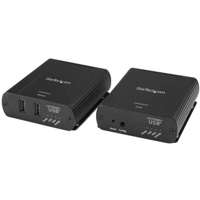 StarTech.com Hub d'extension USB 2.0 à 2 ports sur câble RJ45 Cat5e ou Cat6 - Kit d'extension USB 2.0 en métal 330 pi/100 m - ESD, alimenté, 480 Mbps