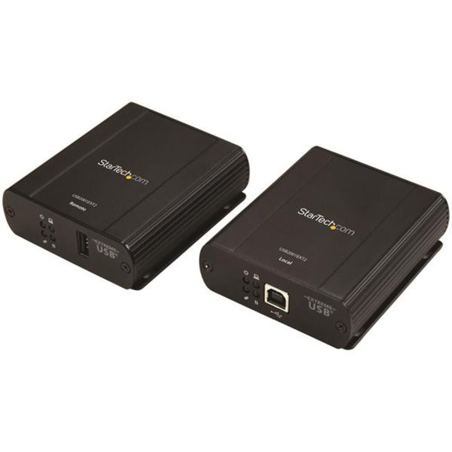 StarTech.com Rallonge USB 2.0 sur câble RJ45 Cat5e ou Cat6 - Kit d'adaptateur d'extension USB 330 pi/100 m avec ESD - Alimentation locale ou à distance