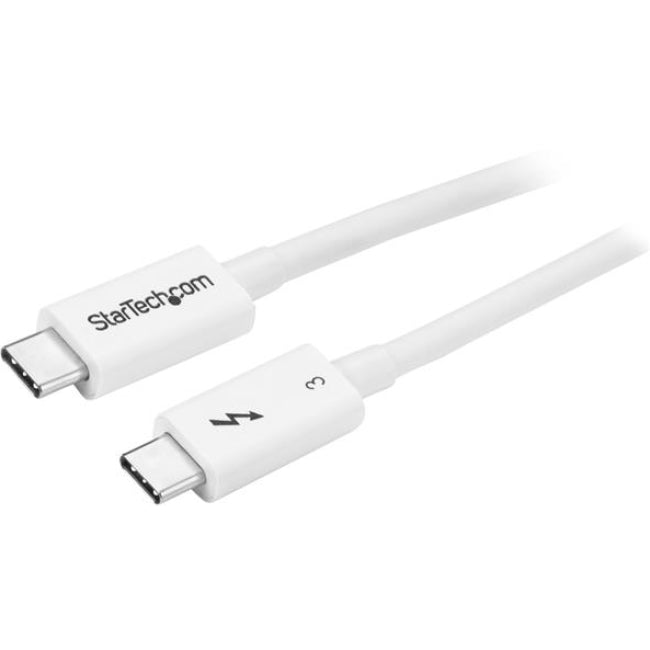 Câble Thunderbolt 3 StarTech.com - 0,5 m / 1 pied - Blanc - 4K 60 Hz - 40 Gbit/s - Passif - Câble Thunderbolt - Chargeur USB Type C