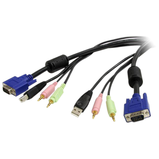 StarTech.com Câble de commutateur KVM USB VGA 4 en 1 1,8 m avec audio