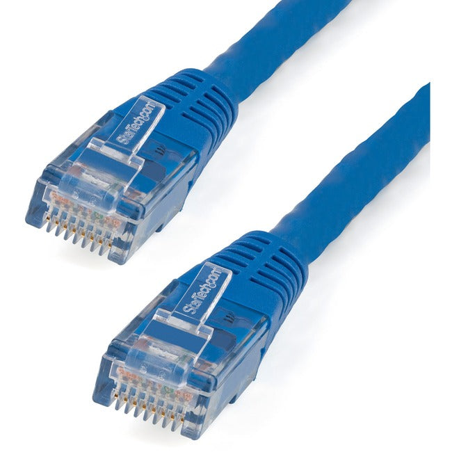 Câble Ethernet CAT6 de 30 cm de StarTech.com - Gigabit moulé bleu - 100 W PoE UTP 650 MHz - Cordon de raccordement de catégorie 6 Câblage certifié UL/TIA