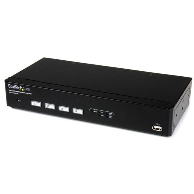 StarTech.com Commutateur KVM DVI USB 4 ports avec technologie de commutation rapide DDM et câbles