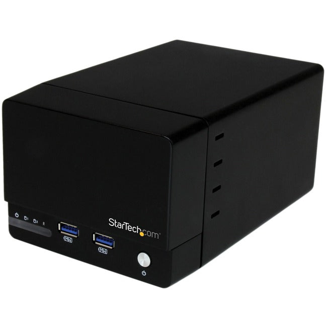 StarTech.com Boîtier RAID à double disque dur SATA III 3,5 pouces USB 3.0 avec concentrateur USB à charge rapide et UASP