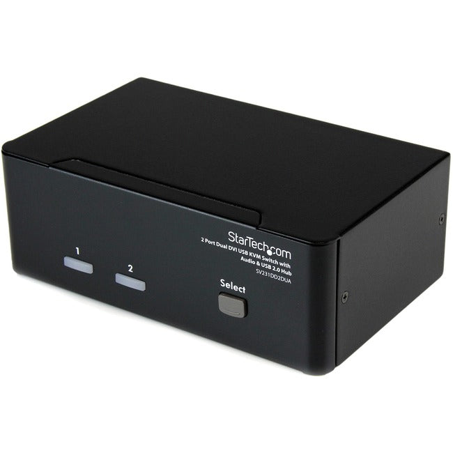 StarTech.com Commutateur KVM USB double DVI à 2 ports avec audio et concentrateur USB