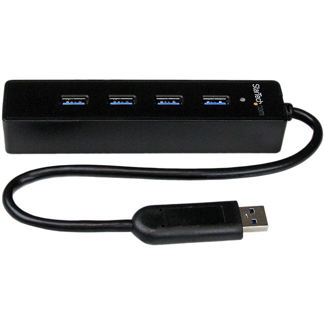 StarTech.com Concentrateur portable SuperSpeed USB 3.0 à 4 ports avec câble intégré