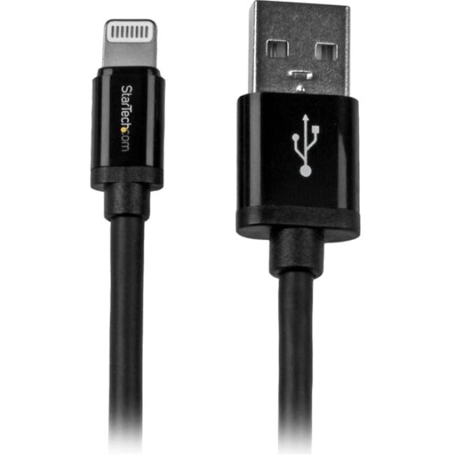 StarTech.com 2m (6ft) Long Black Apple® 8-pin Lightning Connector to USB Cable for iPhone / iPod / iPad