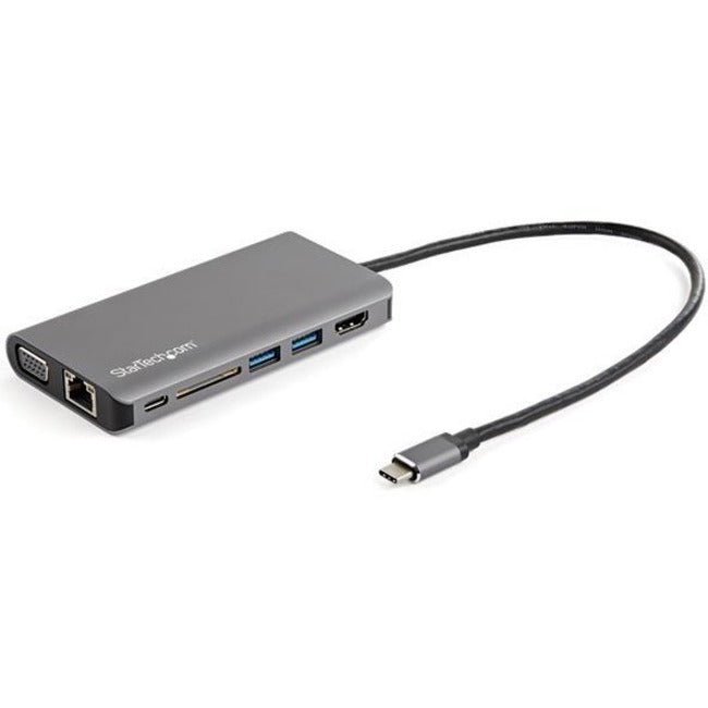StarTech.com Adaptateur multiport USB C - Mini station d'accueil de voyage USB-C avec HDMI 4K ou VGA 1080p - PD 100 W, 3x USB, SD, GbE, audio - Ordinateur portable/tablette