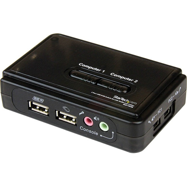 StarTech.com StarTech.com 2 Port USB KVM Kit with Cables and Audio Switching - KVM / audio switch - USB - 2 ports - 1 local user