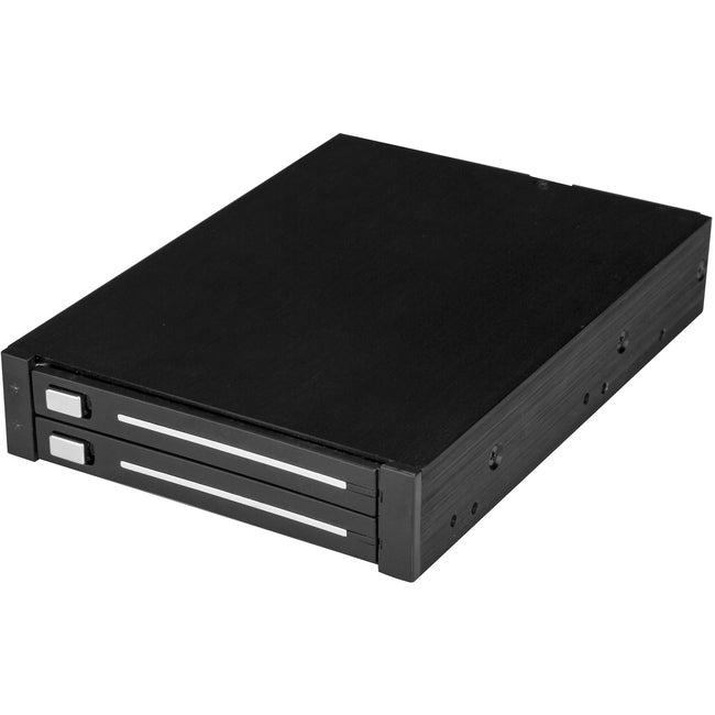 StarTech.com Dual-Bay 2.5in SATA SSD / HDD Rack for 3.5in Front Bay - Trayless SATA Backplane - RAID