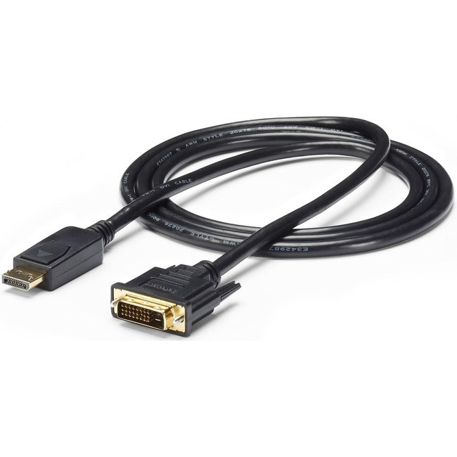 StarTech.com Câble DisplayPort vers DVI de 1,8 m (6 pi), vidéo 1080p, câble adaptateur/convertisseur DisplayPort vers DVI-D, câble de moniteur DP 1,2 vers DVI