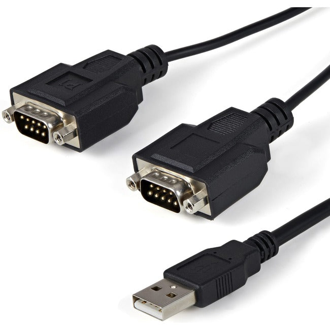 StarTech.com Adaptateur USB vers série - 2 ports - Rétention de port COM - FTDI - Câble adaptateur USB vers RS232 - Convertisseur USB vers série