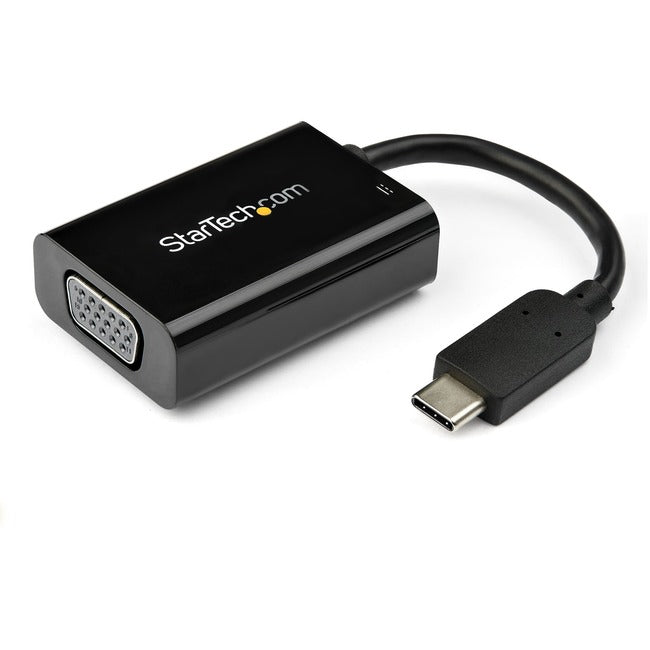 StarTech.com Adaptateur USB C vers VGA avec 60 W Power Delivery Pass-Through - Convertisseur vidéo USB Type-C vers VGA 1080p avec charge - Noir