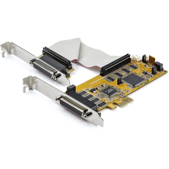 StarTech.com Carte adaptateur série PCI Express RS232 à 8 ports - Contrôleur PCIe vers série DB9 16C1050 UART - Profil bas - 15kV ESD - Win/Linux