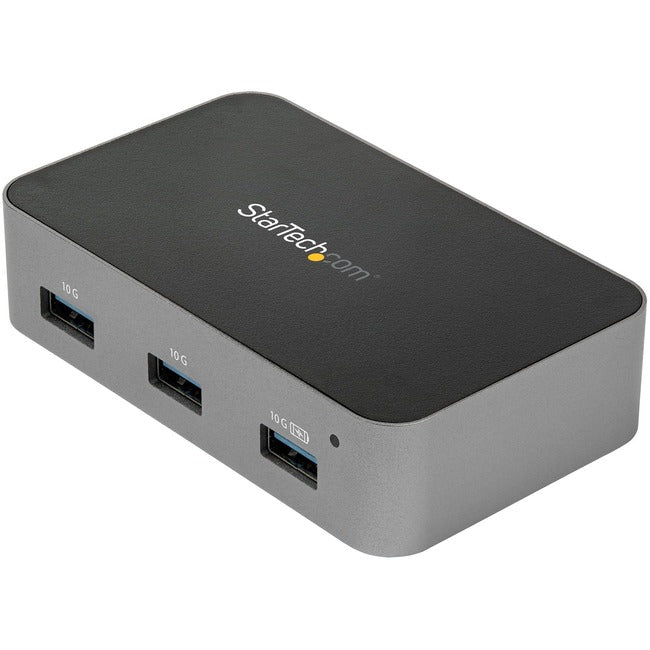 StarTech.com Hub USB C 4 ports avec adaptateur secteur, USB 3.1/3.2 Gen 2 (10 Gb/s), 4x USB Type A, auto-alimenté, port de charge rapide, montable