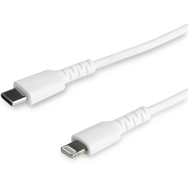 StarTech.com Câble blanc durable USB-C vers Lightning de 6 pieds/2 m, câble de charge/synchronisation robuste et robuste pour Apple iPhone/iPad certifié MFi