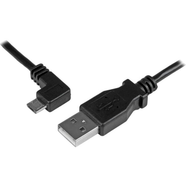 StarTech.com Câble de charge et de synchronisation micro-USB à angle gauche de 1 m 3 pi M/M - USB 2.0 A vers Micro-USB - 30/24 AWG