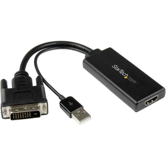 StarTech.com Adaptateur vidéo DVI vers HDMI avec alimentation USB et audio - Convertisseur DVI-D vers HDMI - 1080p