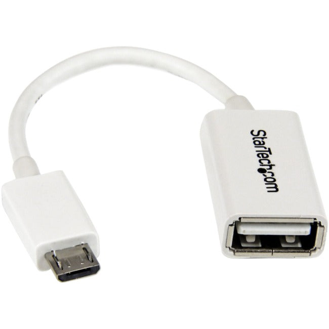 StarTech.com Adaptateur hôte Micro USB vers USB OTG 5 pouces blanc M/F