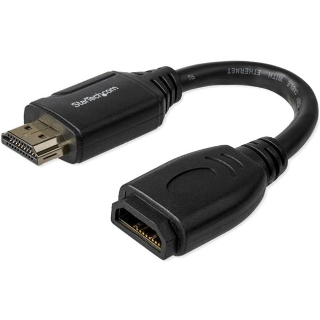 StarTech.com Câble économiseur de port HDMI haute vitesse 6 pouces avec 4K 60 Hz - Câble adaptateur court HDMI 2.0 mâle vers femelle - Prolongateur de port (HD2MF6INL)